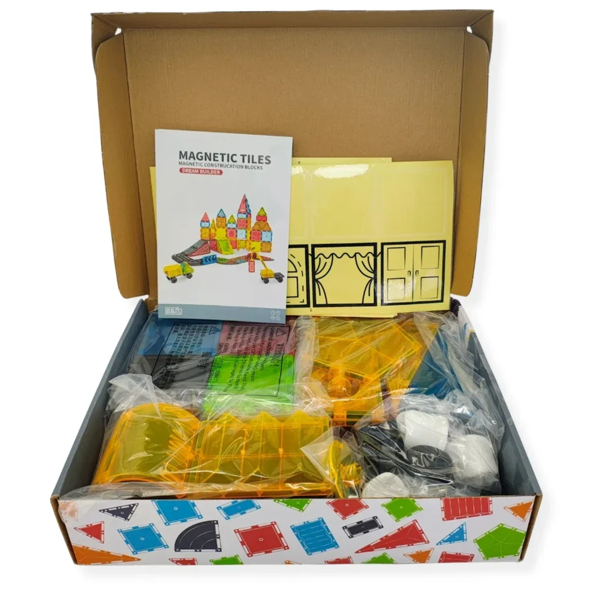 Klocki magnetyczne XL 88 el – Magnetic Tiles - duży zestaw 3+ - obrazek 4