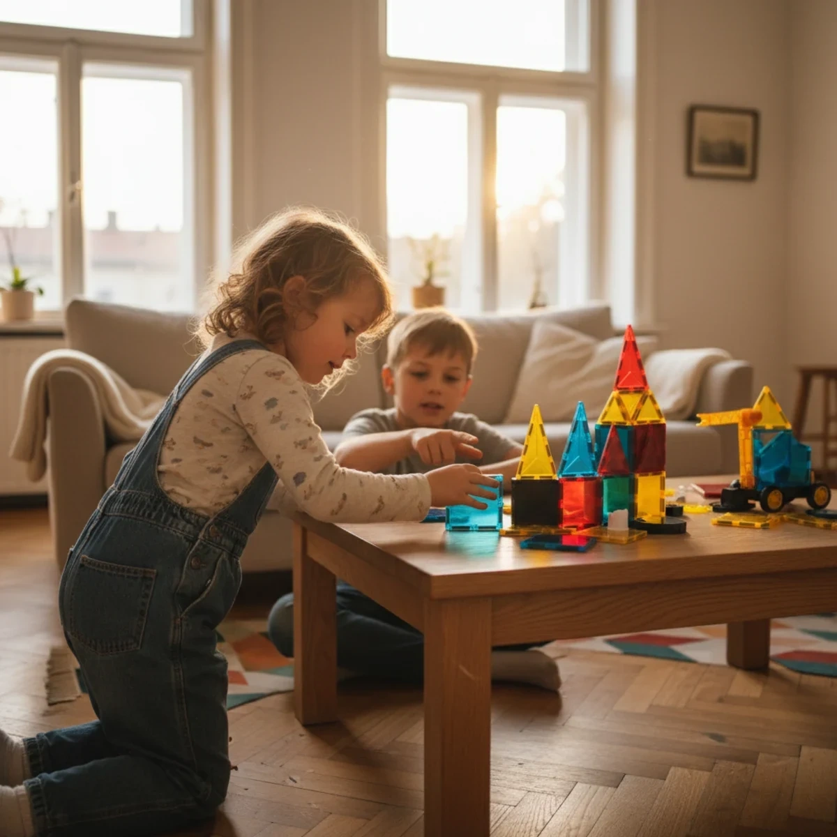 Klocki magnetyczne XL 88 el – Magnetic Tiles - duży zestaw 3+ - obrazek 2