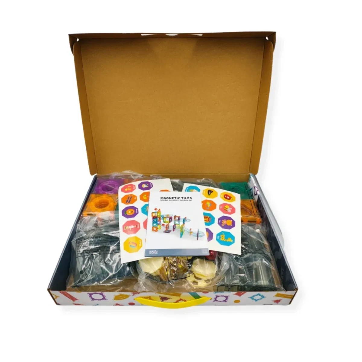 Klocki magnetyczne kulodrom tęczowy 95 el. – Magnetic Tiles 4+ - obrazek 2