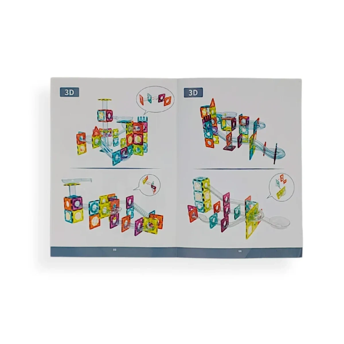 Klocki magnetyczne kulodrom tęczowy 95 el. – Magnetic Tiles 4+ - obrazek 6