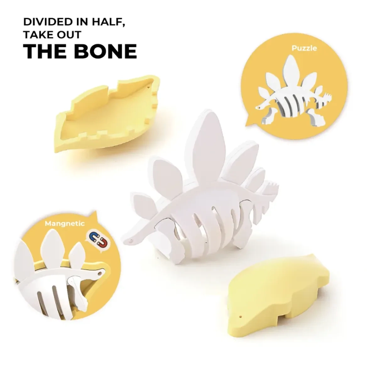Magnetyczne figurki dinozaurów 3D rodzina – Half Toys 3+ - obrazek 6