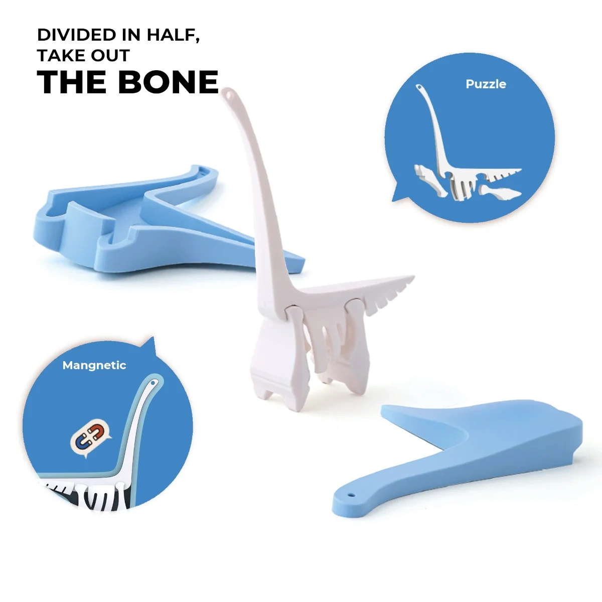 Magnetyczne figurki dinozaurów 3D rodzina – Half Toys 3+ - obrazek 3