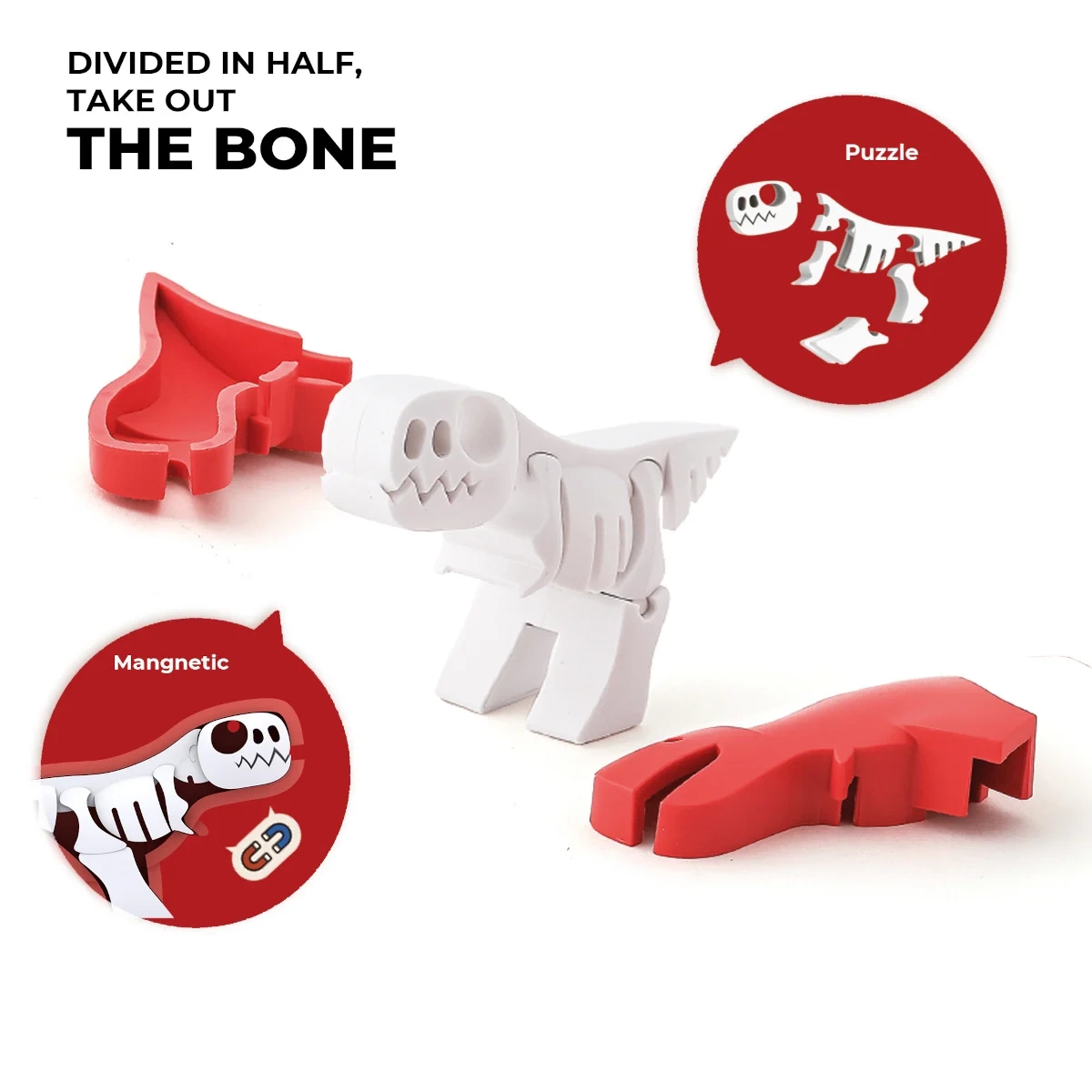Magnetyczne figurki dinozaurów z dioramą – Half Toys 3+ - obrazek 5
