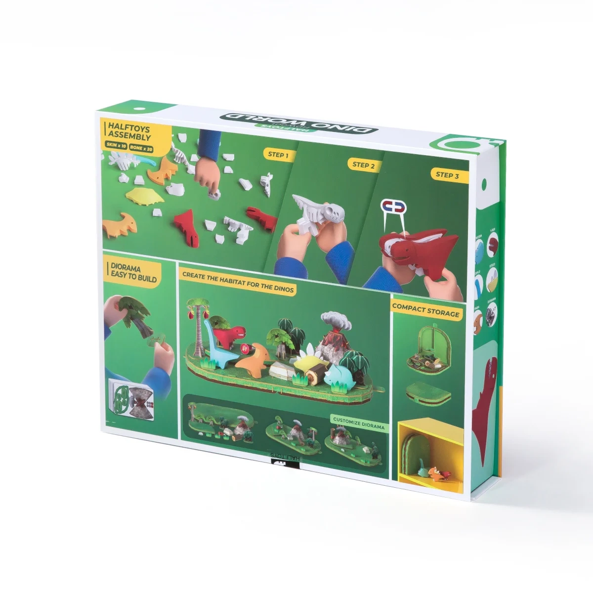 Magnetyczne figurki dinozaurów z dioramą – Half Toys 3+ - obrazek 3