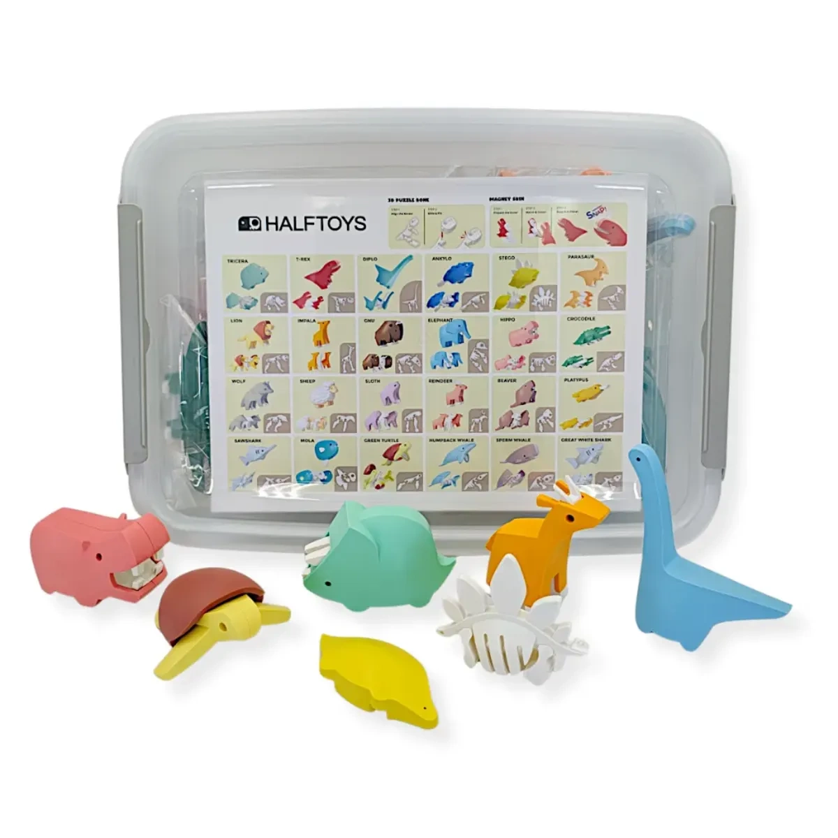 Magnetyczne zwierzaki puzzle 3D Half Toys - 24 szt. 3+ - obrazek 5