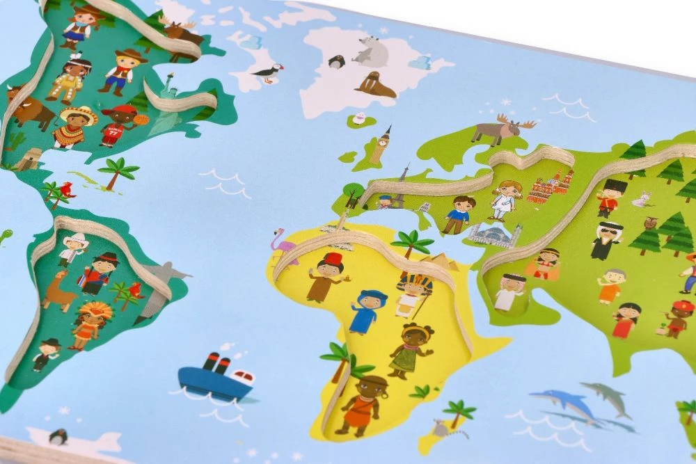 Adam Toys Układanka z uchwytami mapa świata - obrazek 4