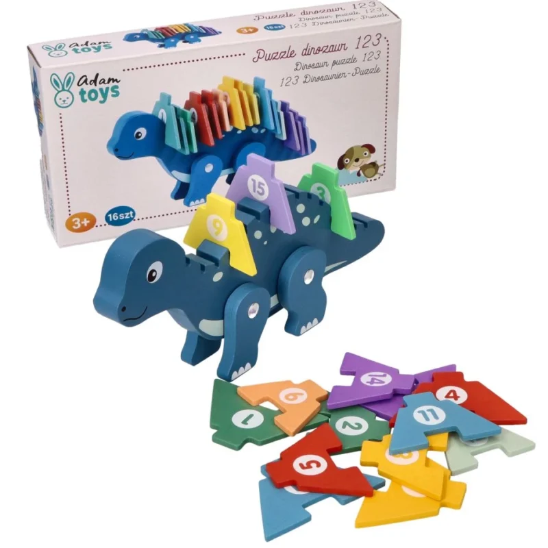 Adam Toys Dinozaur z cyferkowymi puzzlami