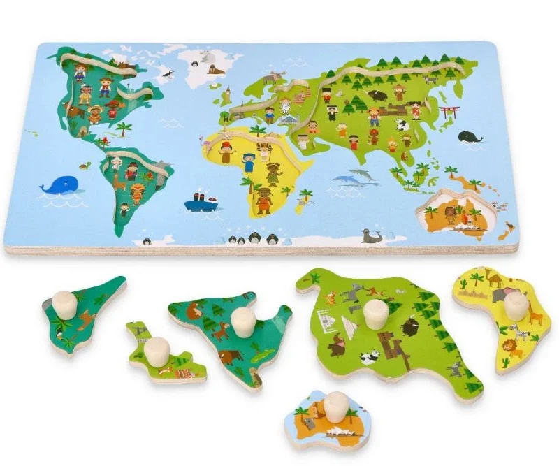 Adam Toys Układanka z uchwytami mapa świata