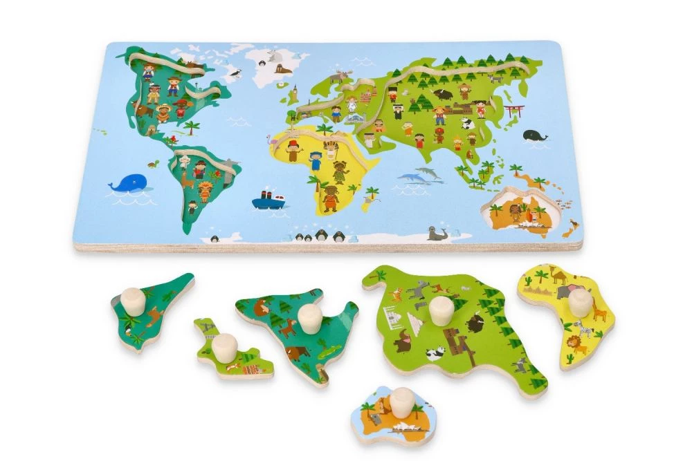 Adam Toys Układanka z uchwytami mapa świata