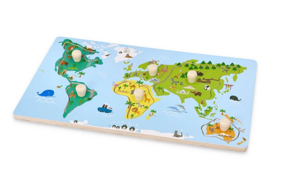 Adam Toys Układanka z uchwytami mapa świata - obrazek 2