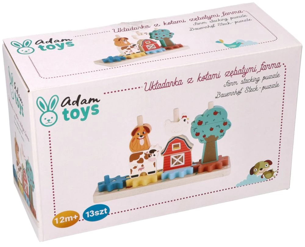 Adam Toys Układanka z kołami zębatymi- Zakręcona farma - obrazek 2