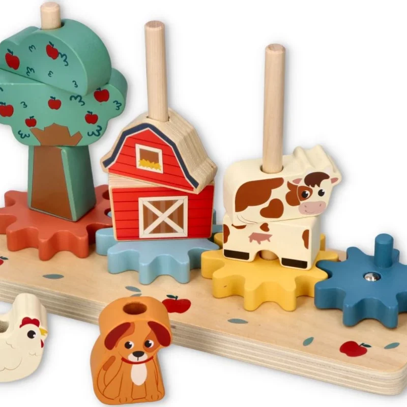 Adam Toys Układanka z kołami zębatymi- Zakręcona farma