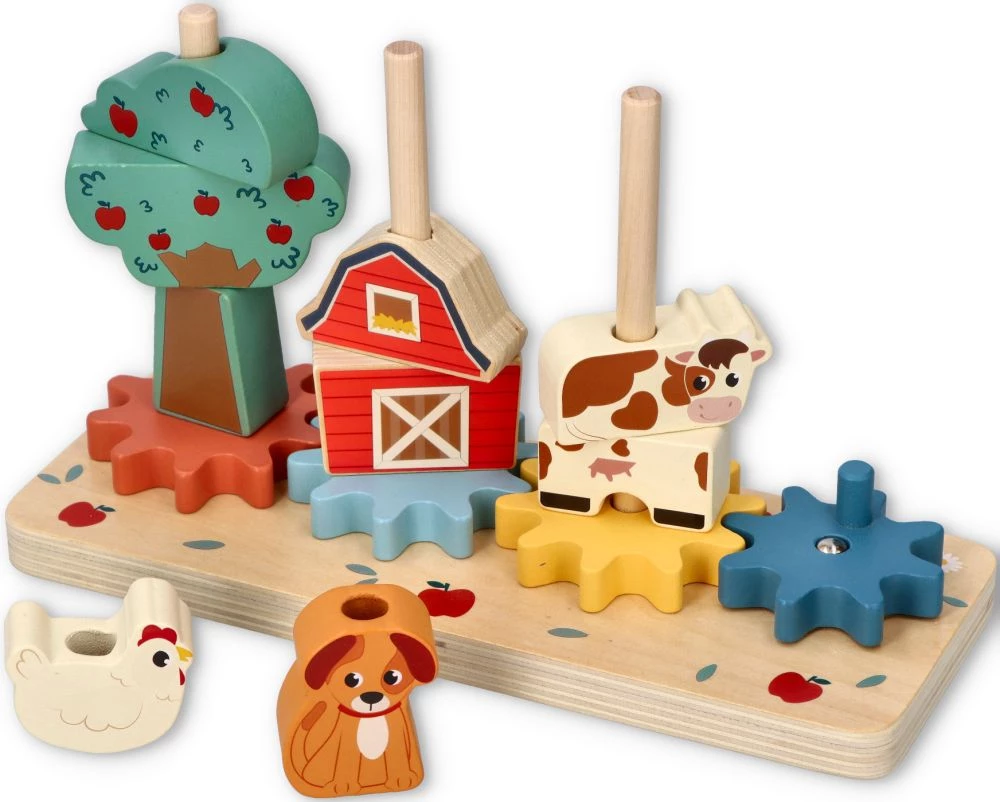 Adam Toys Układanka z kołami zębatymi- Zakręcona farma