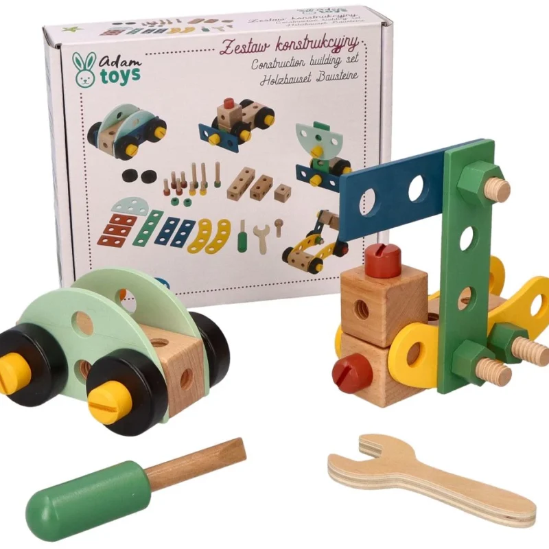 Adam Toys Drewniany zestaw konstrukcyjny 40 elementów