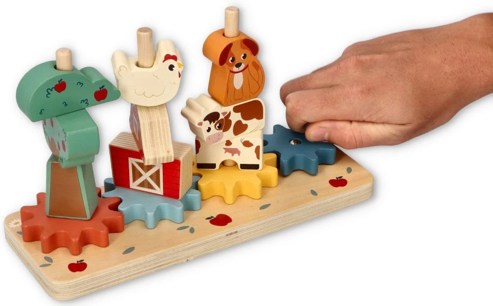 Adam Toys Układanka z kołami zębatymi- Zakręcona farma - obrazek 3