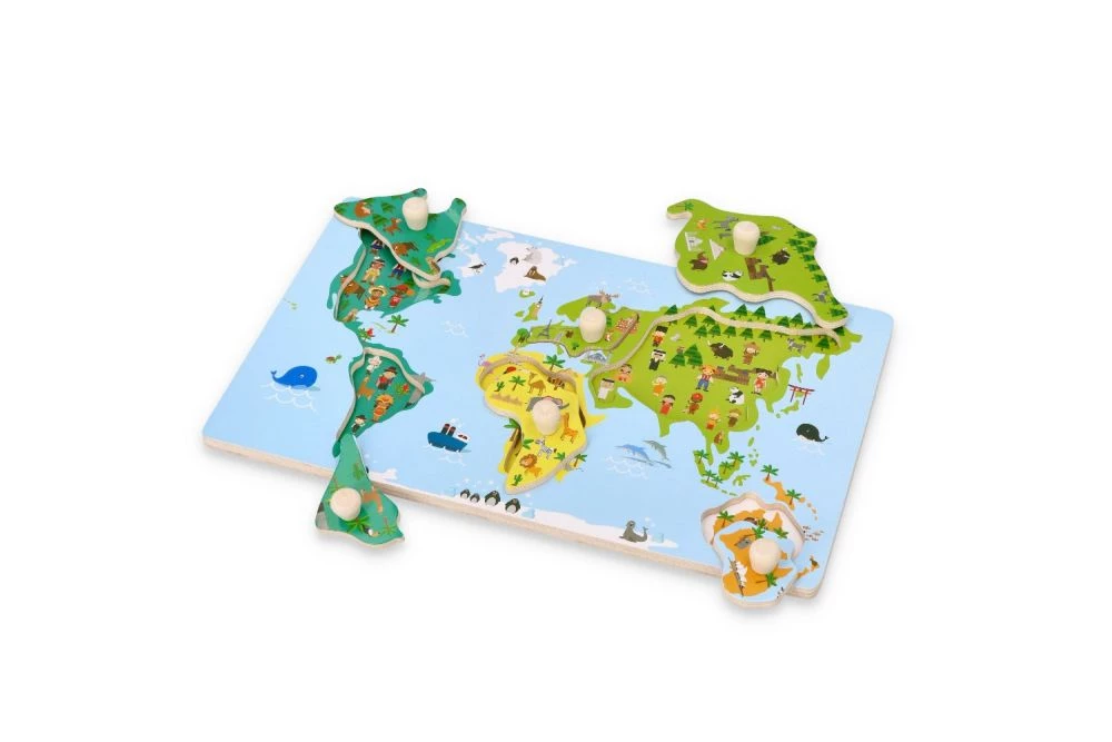 Adam Toys Układanka z uchwytami mapa świata - obrazek 3