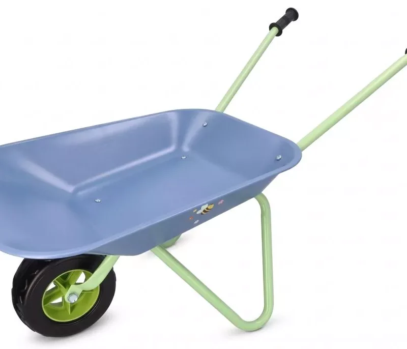 Adam Toys Taczka metalowa dla dziecka - małego ogrodnika - niebieska