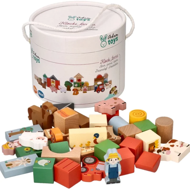 Adam Toys Drewniane klocki- Przygoda na farmie