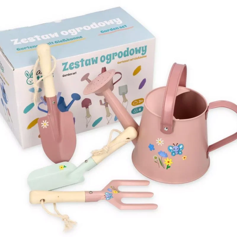 Adam Toys Różowy zestaw narzędzi ogrodowych