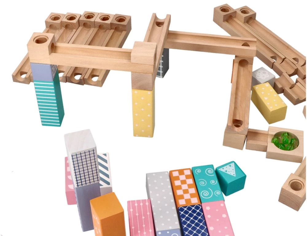 Adam Toys Kulodrom drewniany pastelowy 53el. - obrazek 4