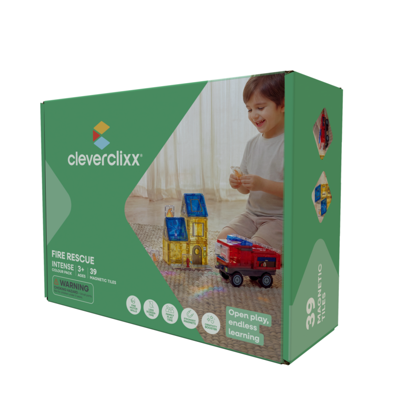 CLEVERCLIXX - klocki magnetyczne Fire Rescue Pack Intense - 39 el.