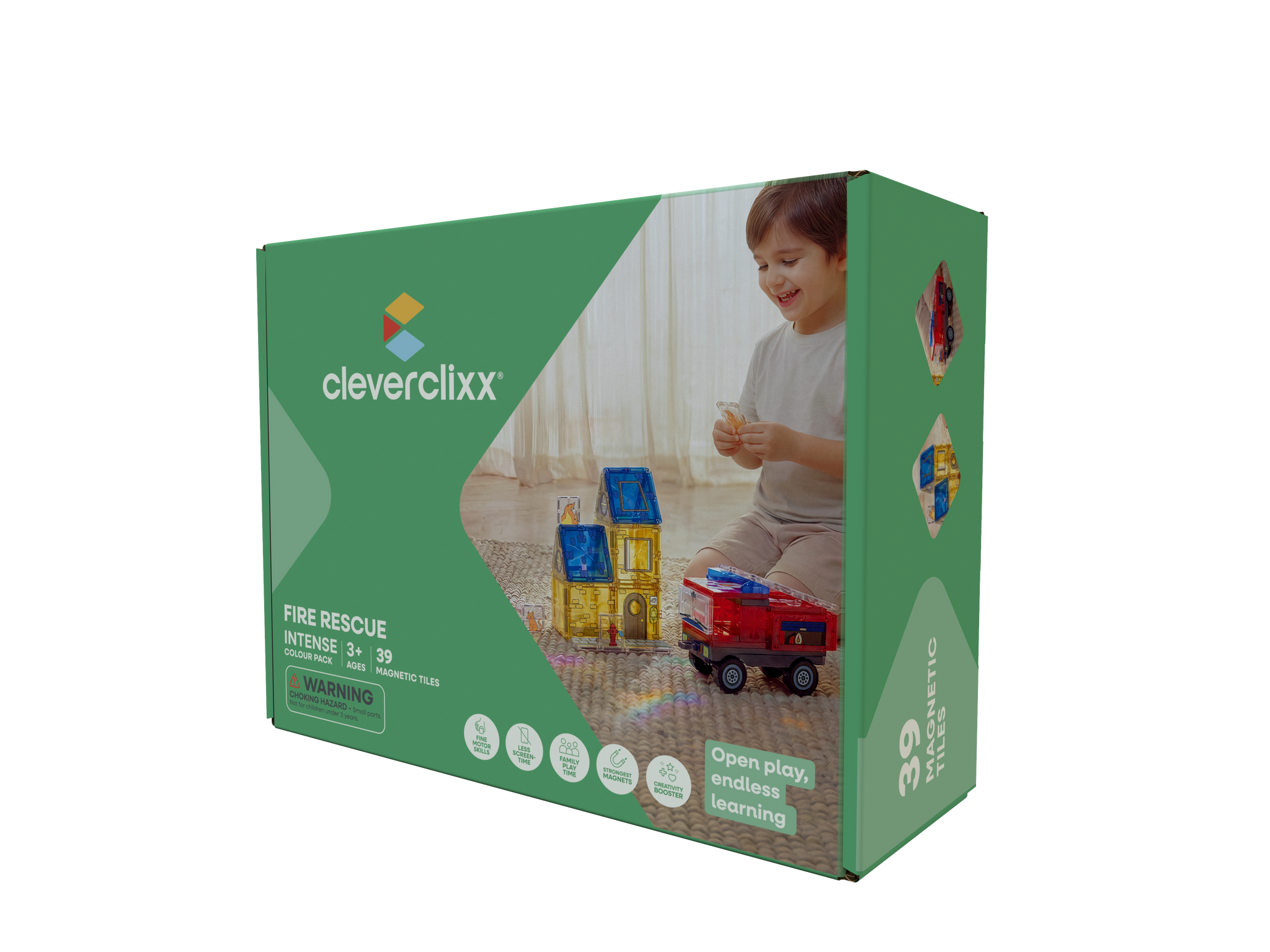 CLEVERCLIXX - klocki magnetyczne Fire Rescue Pack Intense - 39 el.